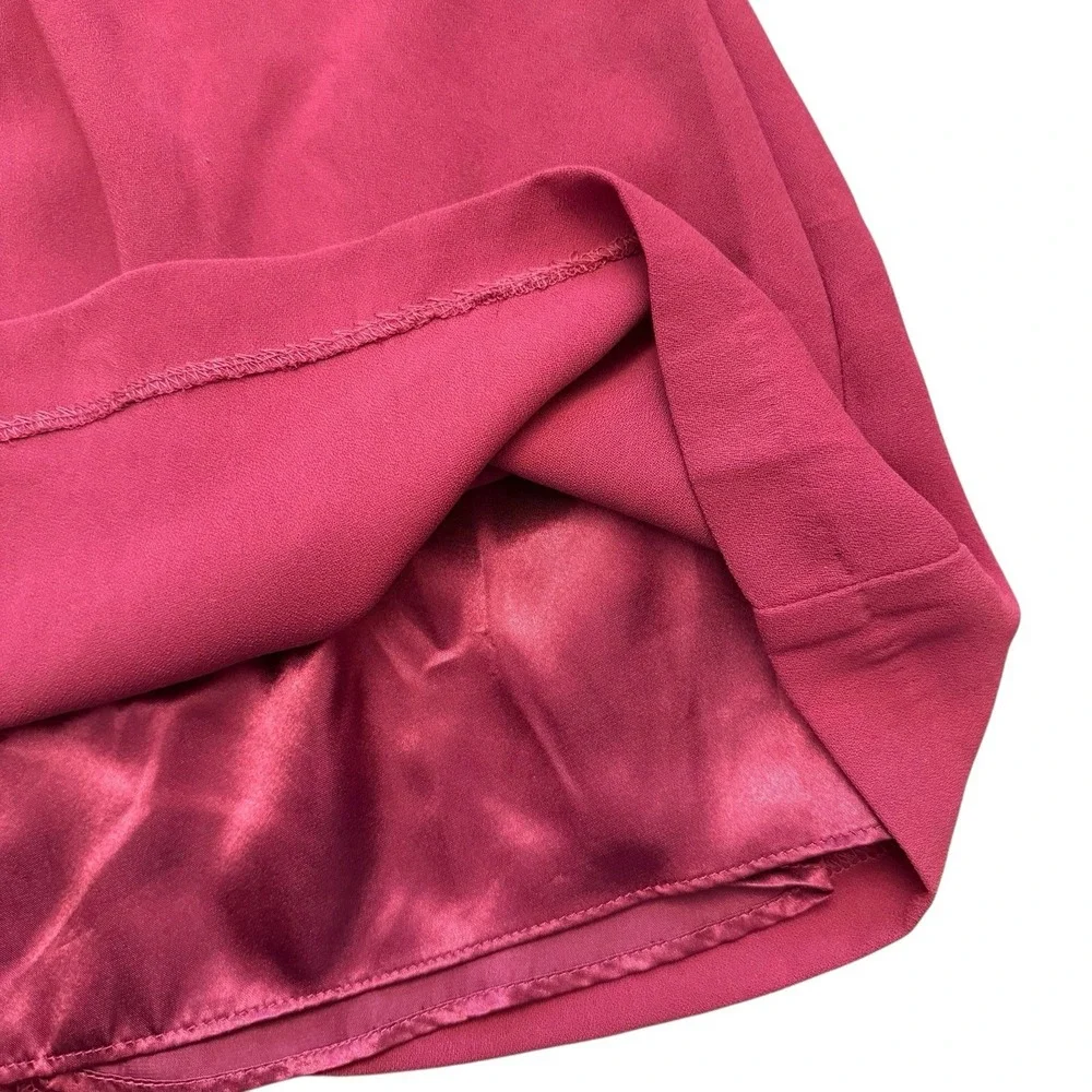 Maddie Juniors Size 5 Sleeveless Dress Burgundy Jeweled Collar A-Line New - Picture 5 of 11